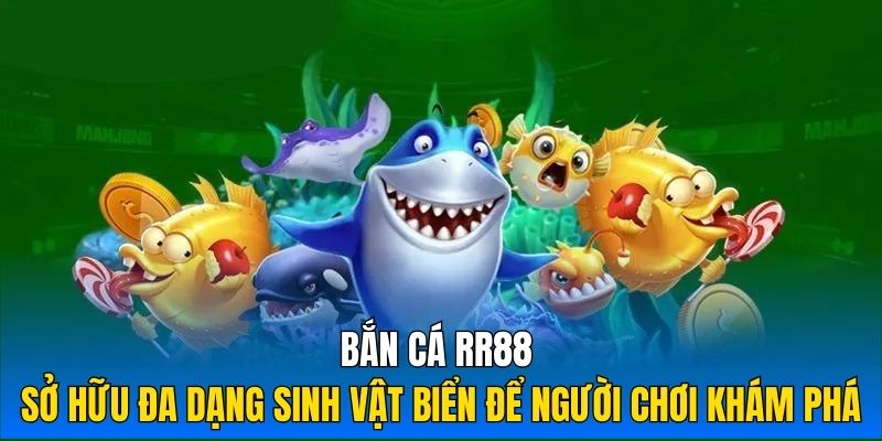 Bắn cá RR88 sở hữu đa dạng sinh vật biển để người chơi khám phá